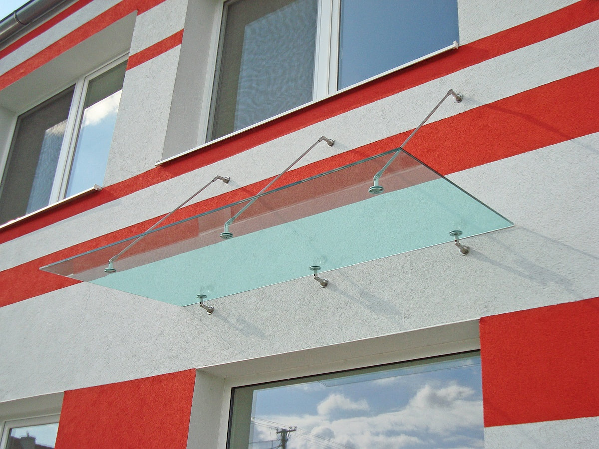 Vordachsystem mit Glas AISI304, M12mm