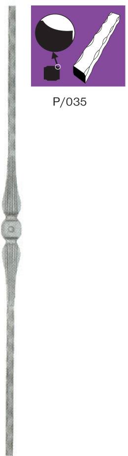 Zierstab mit Element P/035A-12, 36x900mm