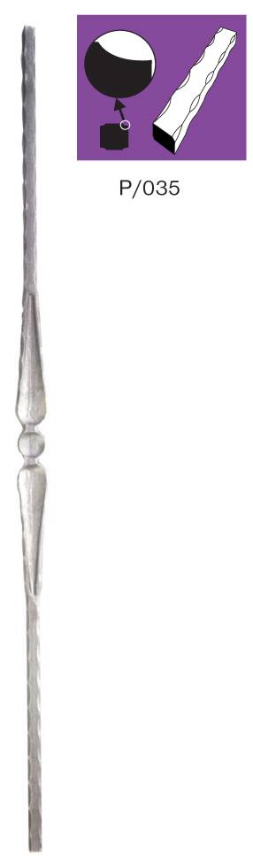 Zierstab mit Element P/035A-12, 30x900mm