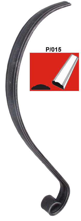 Zierelement - Handlauf Volute 200x600, P/015, 40x1