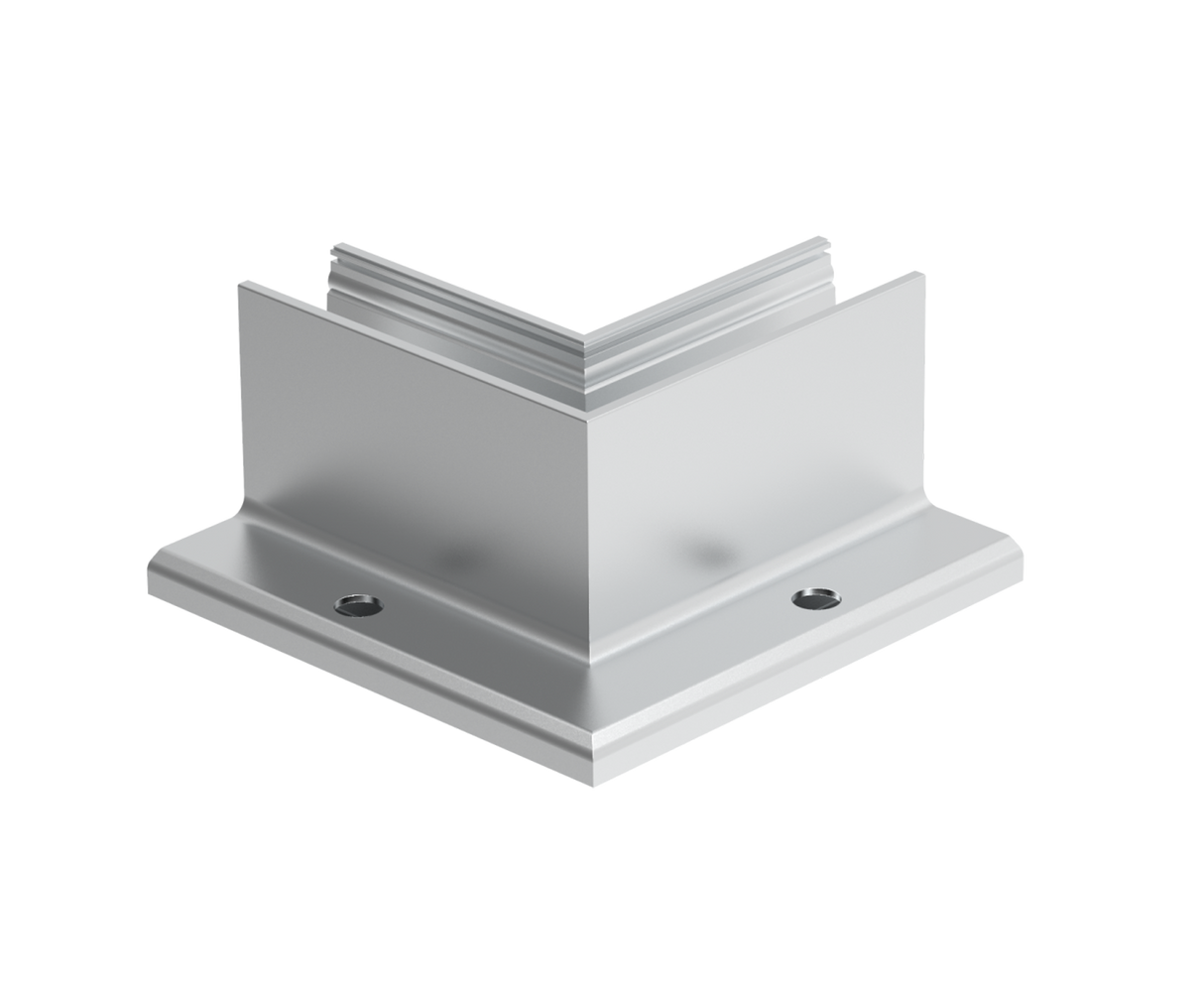 Ecke IN für Aluprofil mit Oberverankerung AL/ELOX/