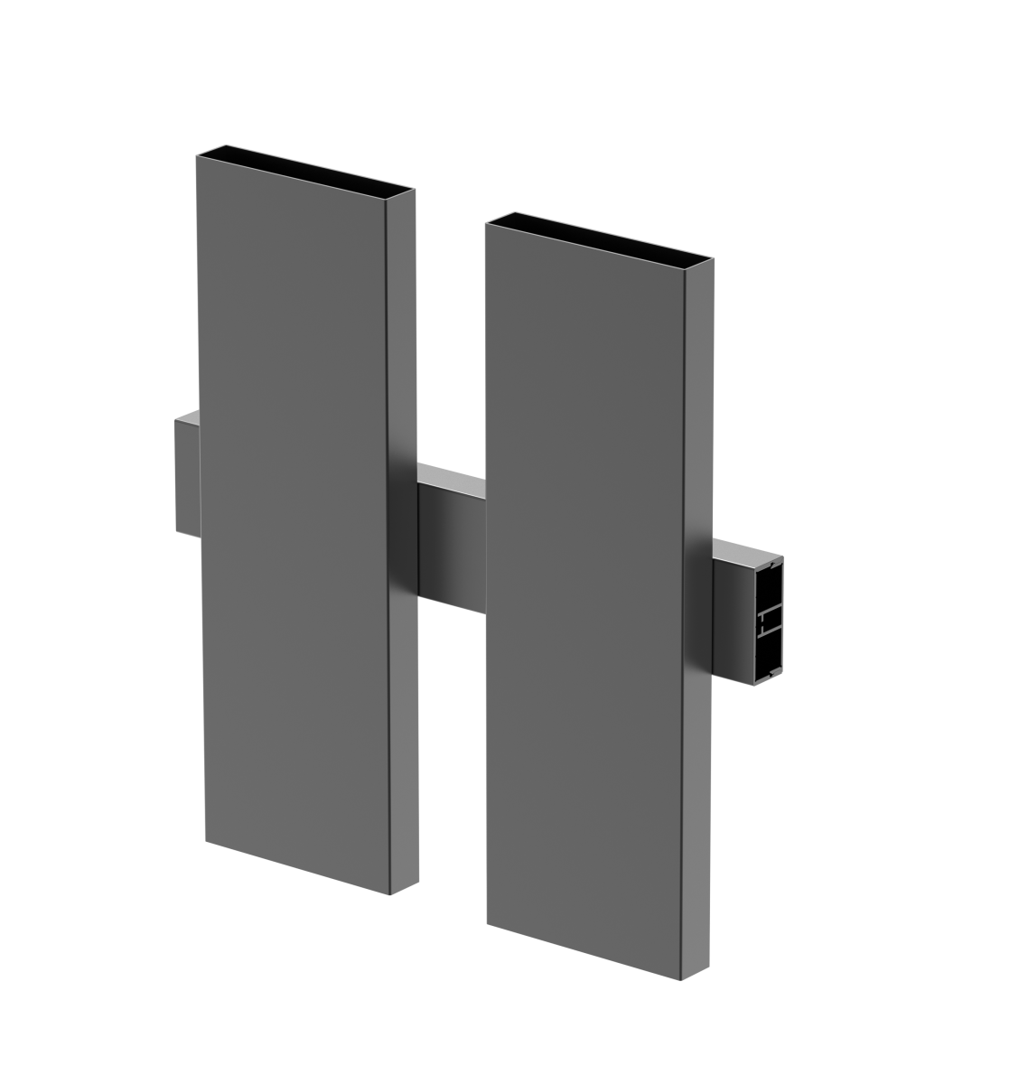 Aluminium-Zaunadapter für Füllungen 40 mm und für Fassadensystem, 45 x 20 – 6,0 m – Anthrazit RAL 7016