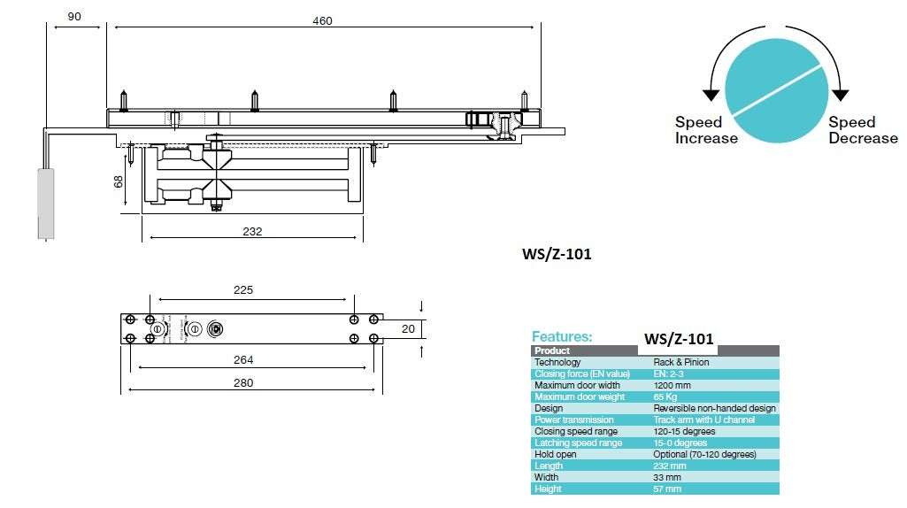 Schließmechanismus für Türen mit Hydraulik