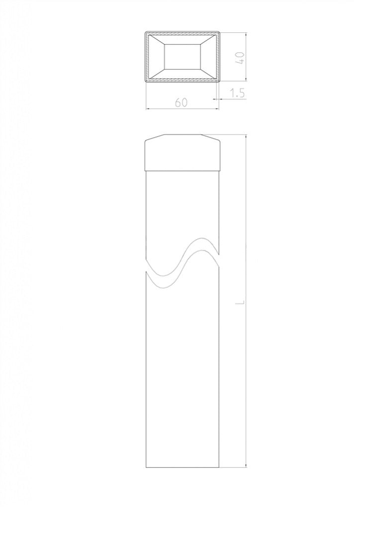 Pfosten 60x40mm ZnPVC 2200mm grün