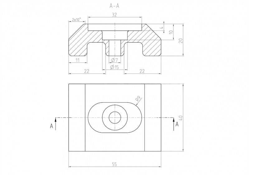 Halterung für Pfosten 40x60mm PVC grün