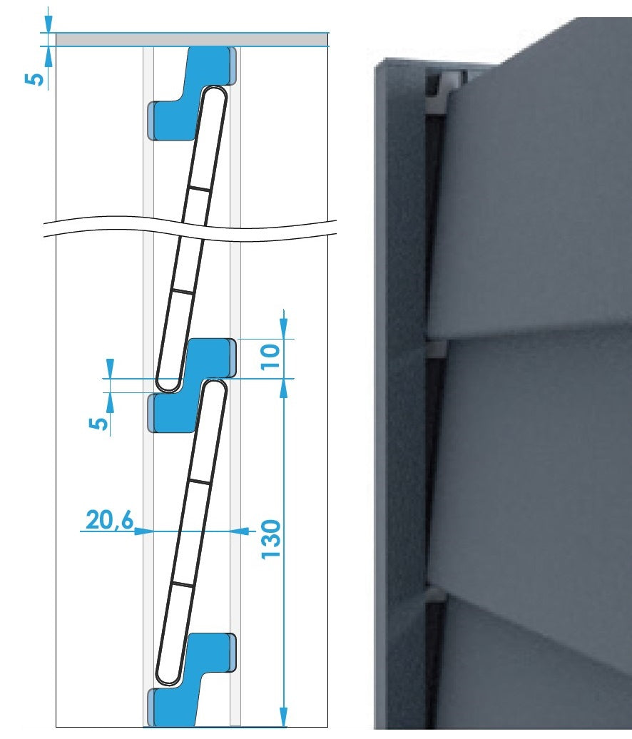 Aluminium-Zaunlatte 8x120x1800mm
