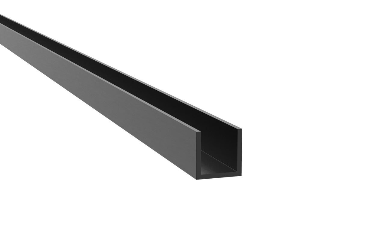 Verglasungsprofil U AL 20x14x2mm BLACK