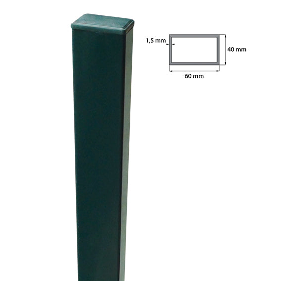 Pfosten 60x40mm ZnPVC 1400mm grün