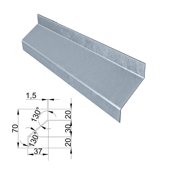 Stahlleiste Zn 37x70x2000mm "Z"
