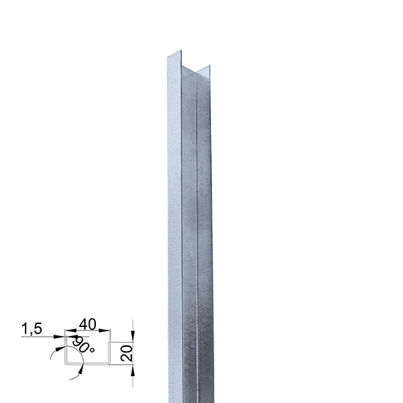 Stahllamelle Zn 20x40x2000mm "U"