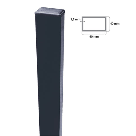 Pfosten 60x40mm ZnPVC 2600mm anthrazit