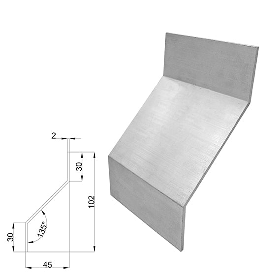 Aluminiumprofil Z, 135°, 3m