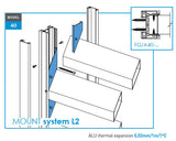 Click-Lock Distanz-Abdeckleiste für U-Adapter, 41 x 09 - 30mm - Anthrazit R7016, schräg mit 5 mm Überdeckung - SET