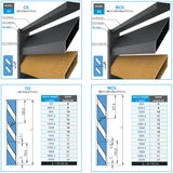 Click-Lock Distanz-Abdeckleiste für U-Adapter, 41x09-36mm - Anthrazit R7016, schräg mit 5 mm Spalt - SET