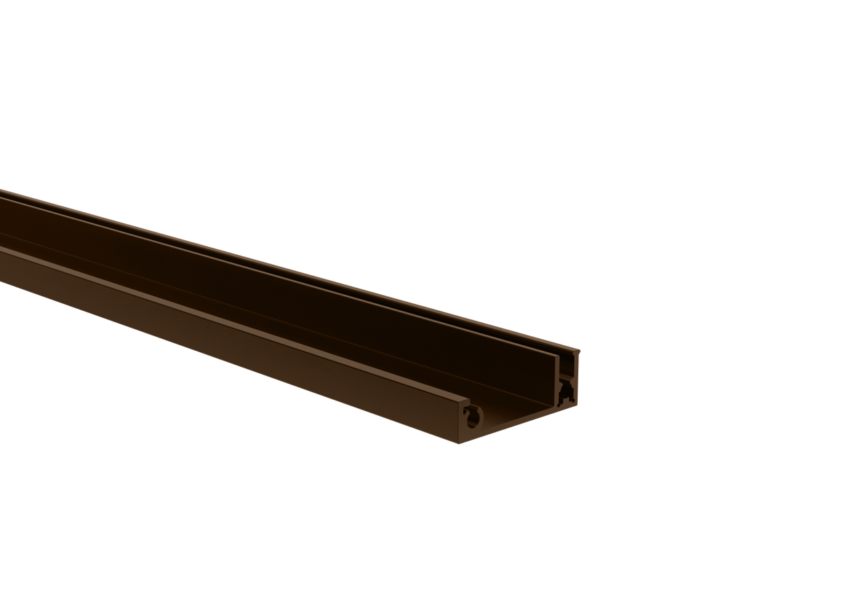 Aluminium-Zaunadapter für Füllungen - 6000mm Abdeckleiste braun