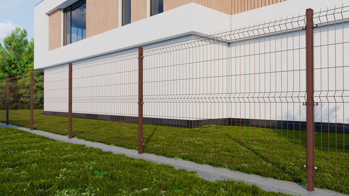 Welded fence panel 3D ZnPVC 2500x1730x4mm brown