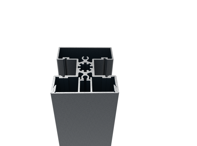 Set of Aluminum Post 50x60 and Cover Strip - 1.5 m, Anthracite RAL 7016