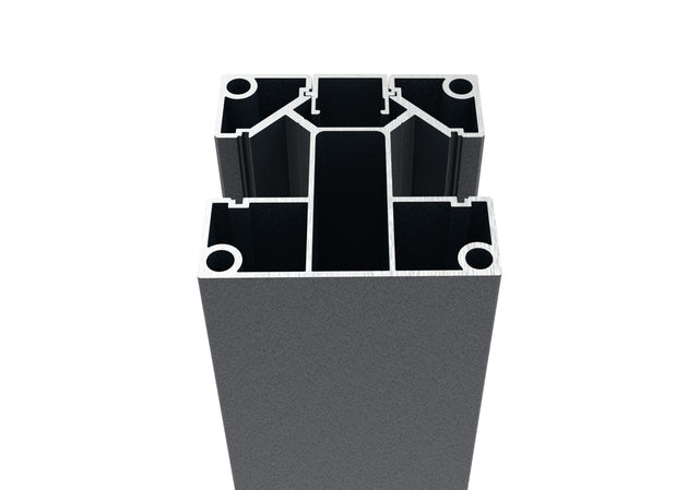 Set aus Aluminium-Zaunpfosten 70 × 70 mm – 2,0 m – Anthrazit RAL 7016 – für Füllungen 20 mm breit (Latten, Lamellen usw.