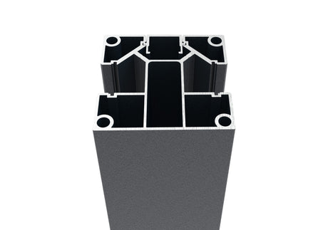 Aluminium-Zaunpfosten 70 × 70 mm – 6,0 m – Anthrazit RAL 7016 – für Füllungen 20 mm breit