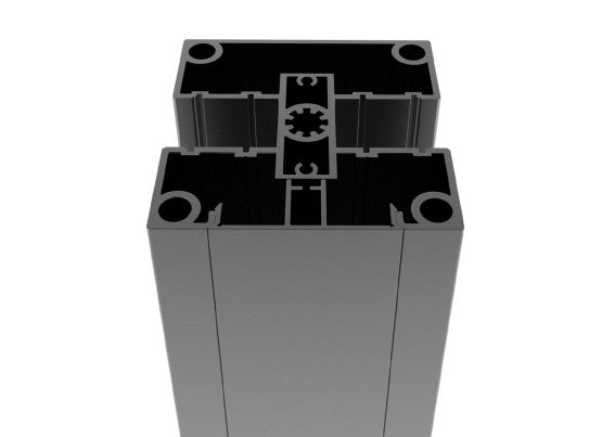 Aluminium-Pfosten-Set 80x80 und Kappe - 1850mm R7016