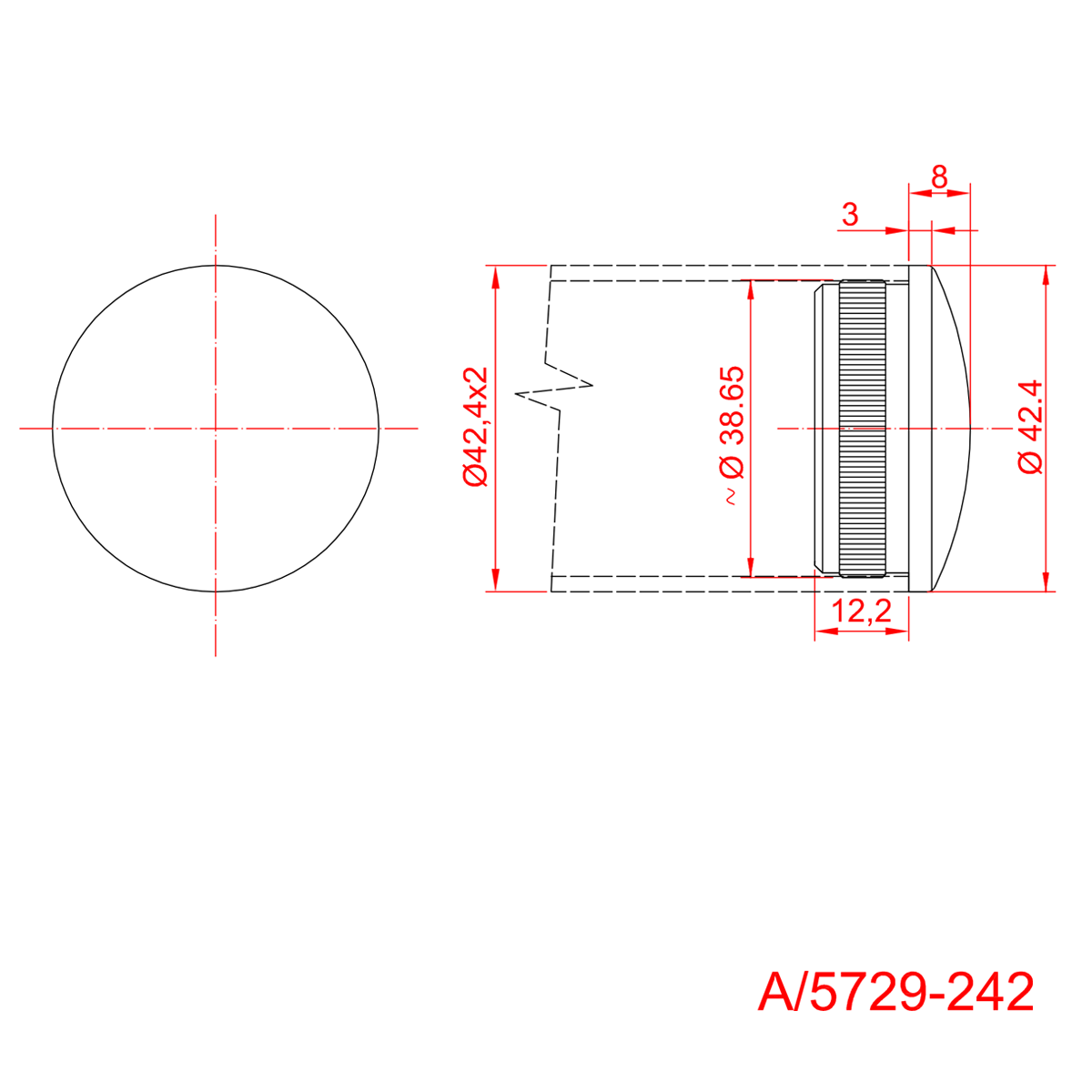 Endkappe für Handlauf