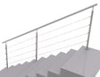 Seilgeländer - Edelstahl - Bodenmontage - steigend