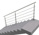 Relinggeländer - Edelstahl - Bodenmontage-steigend