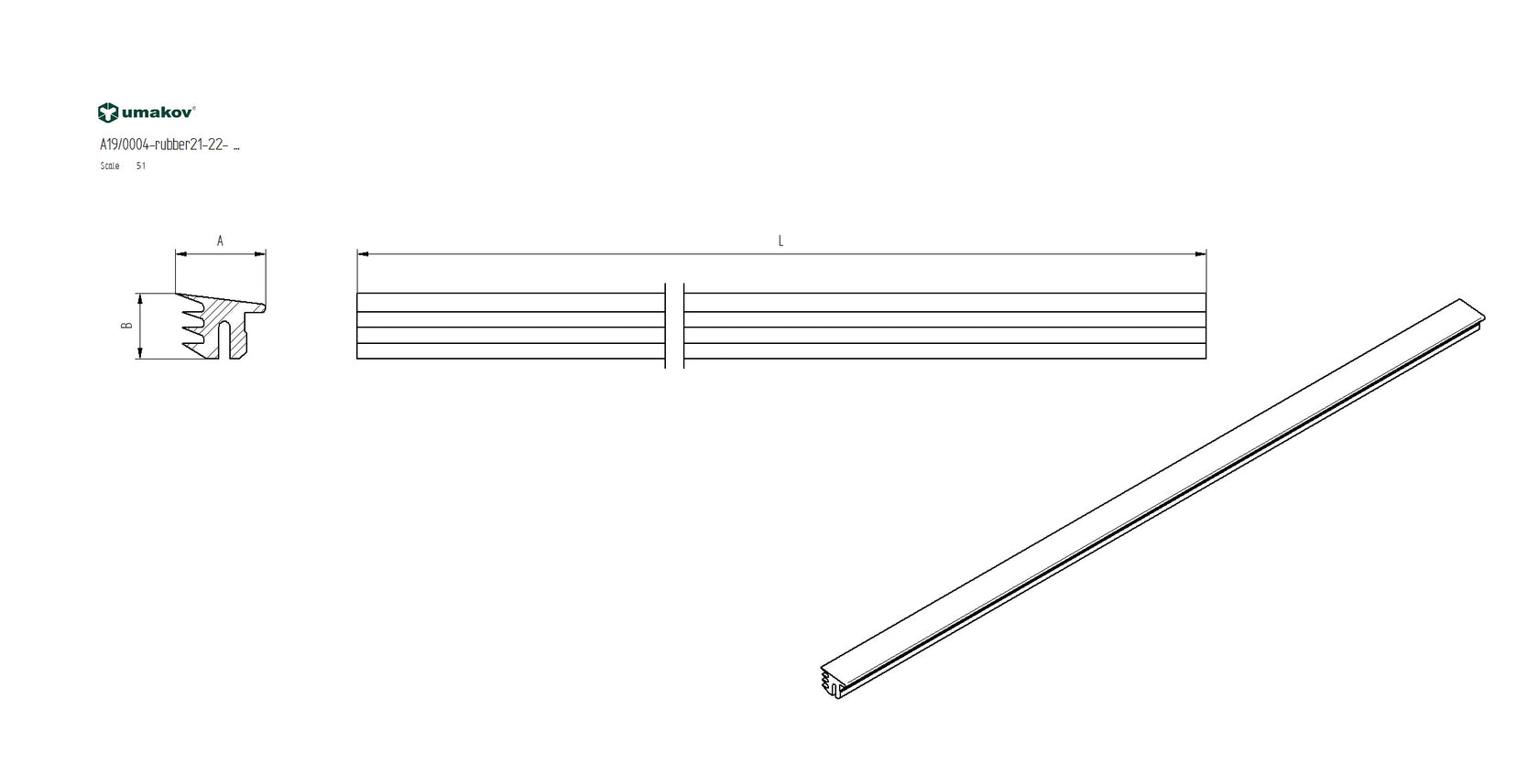 Glasdichtung für Profil