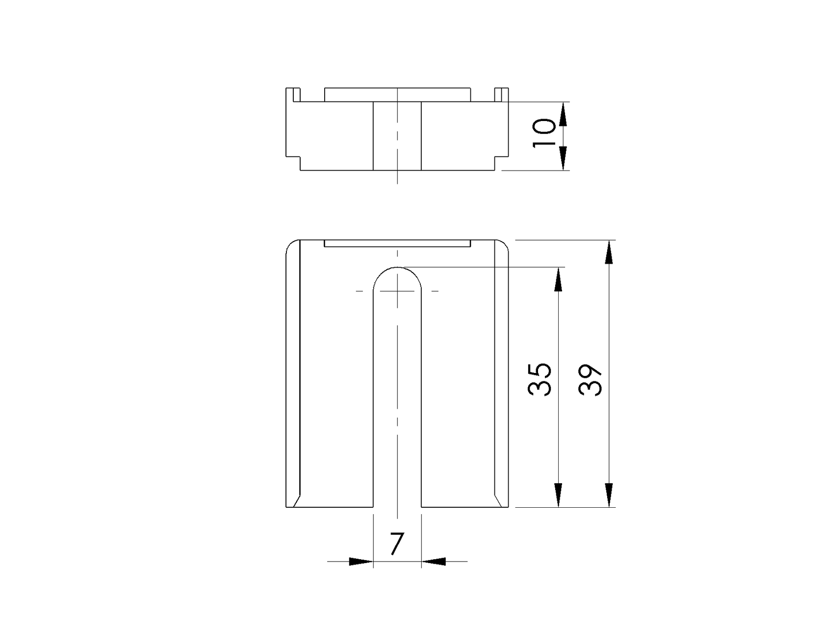 Distanzscheibe für den Kamm
