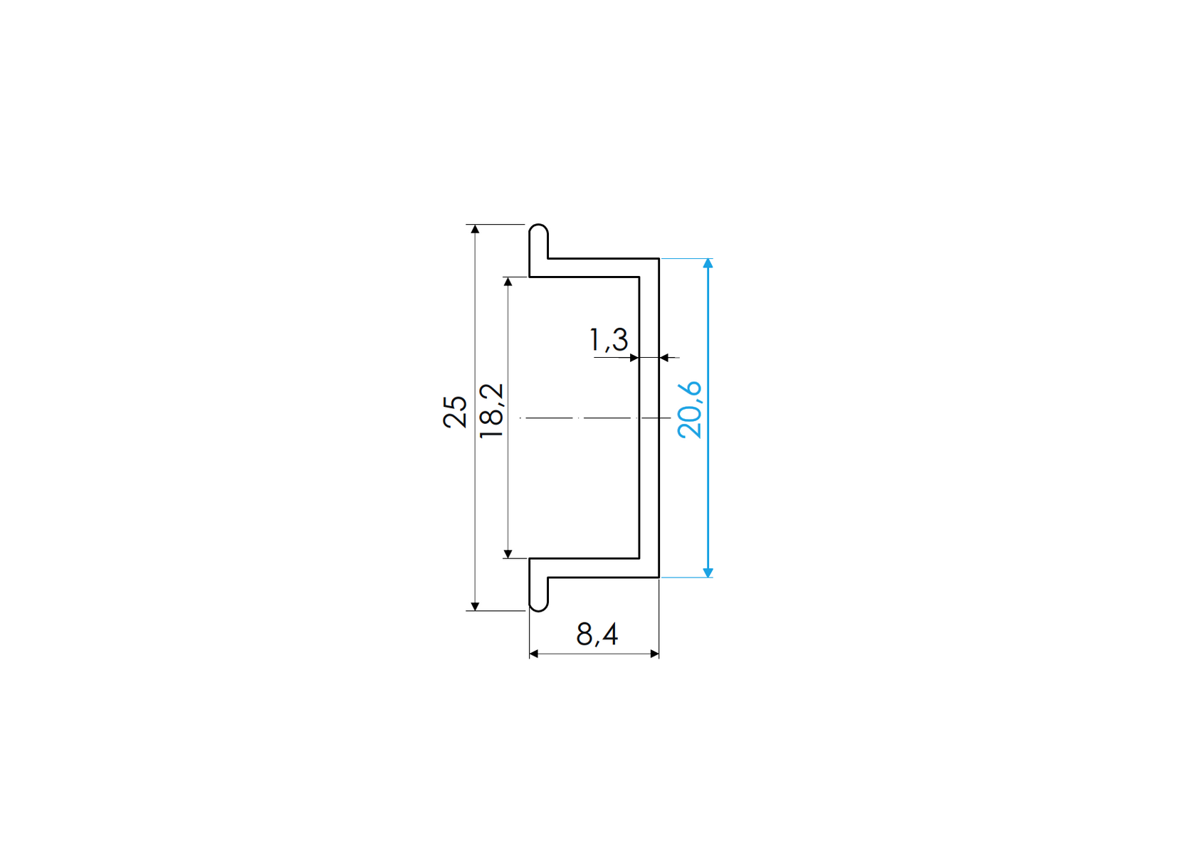 Diffusor LED-Streifen Aluminiumfüllung