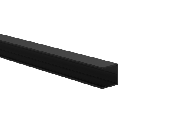 Aluminium-Zaunadapter für 20 mm Füllungen und Fassadensystem, 25 × 25 – 6,0 m – Schwarz RAL 9005