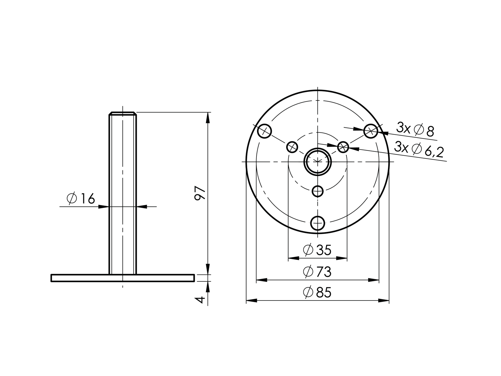 Ankerplatte für Holzpfosten
