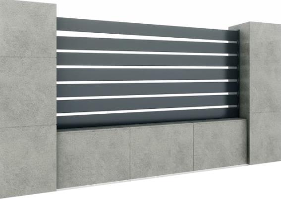 Aluminium Zaunbaugruppe mit Latte 20x120, 1,2x2,5m