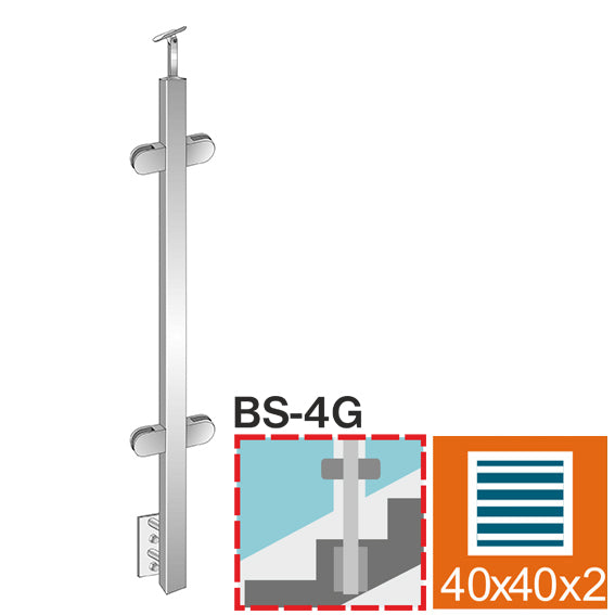 Pfosten, Seitenver. - beidseitig 180° - auf Treppe
