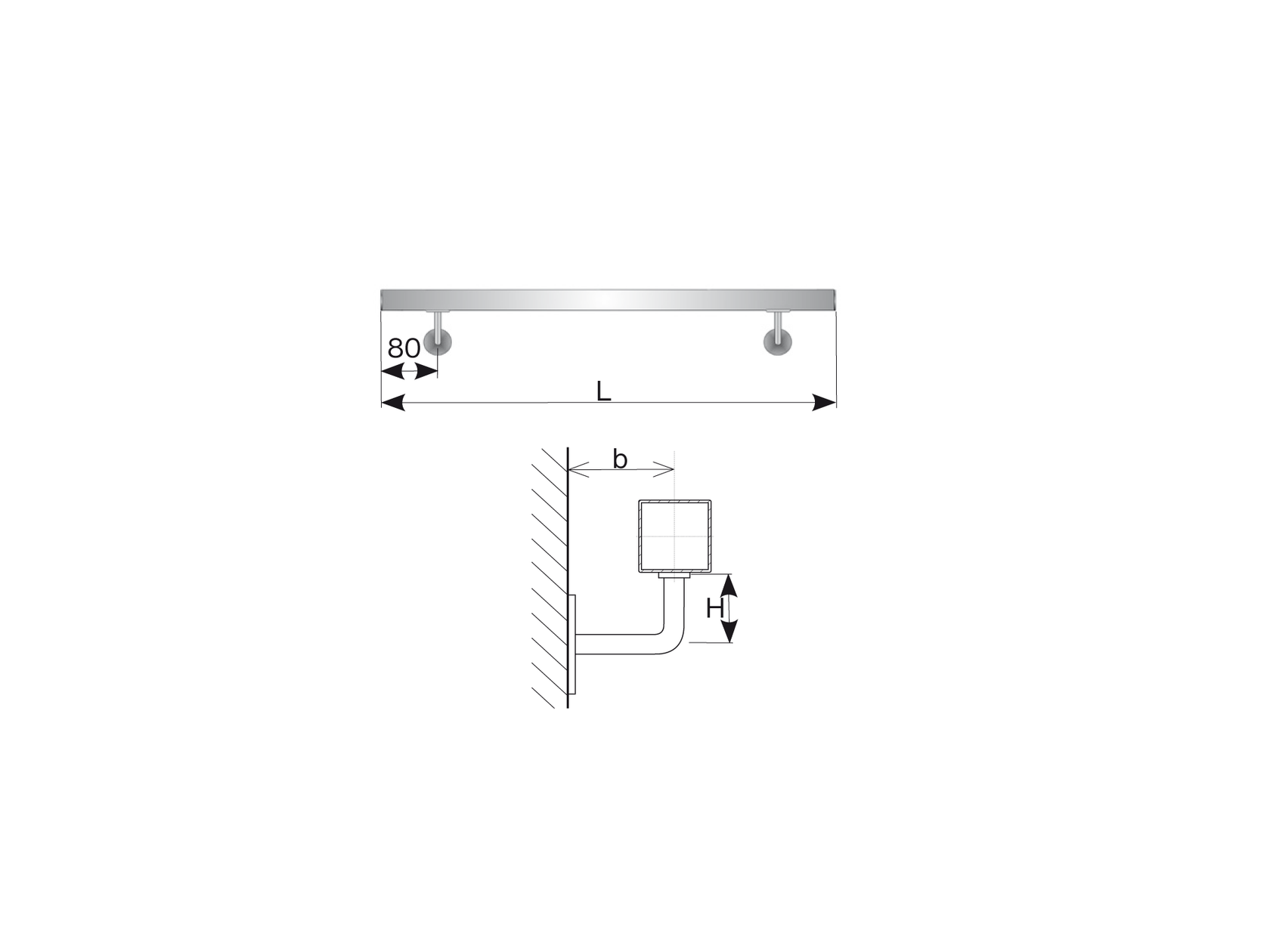 Madlo AISI304, 40x40mm/L1000mm