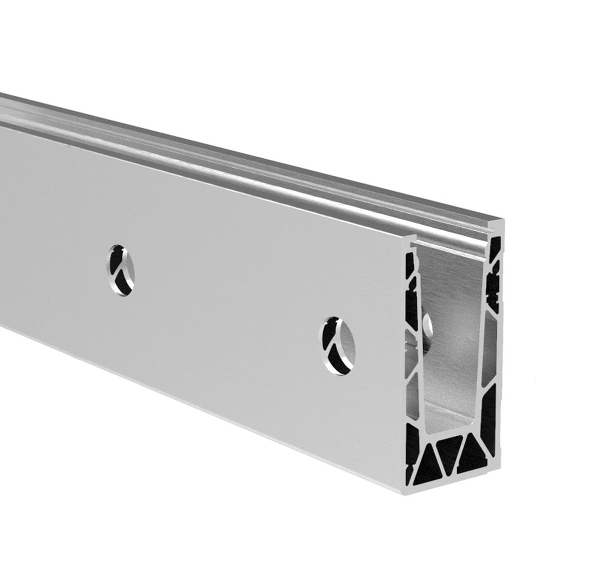 Aluprofil für Ganzglasgeländer - Oberverankerung