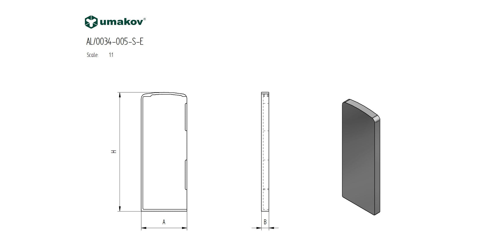 Záslepka pre profil AL/0005-S-E
