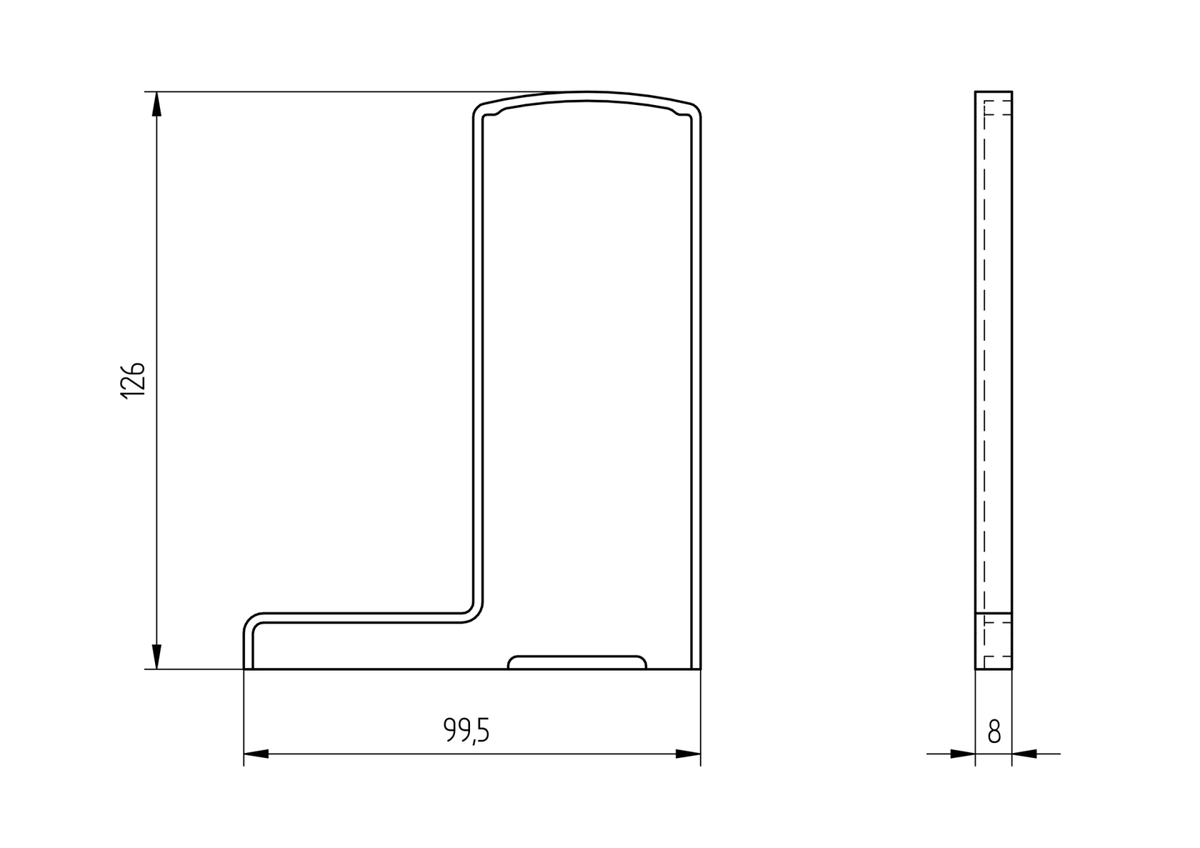 Endkappe für Aluprofil AL/0006-RAL 9005