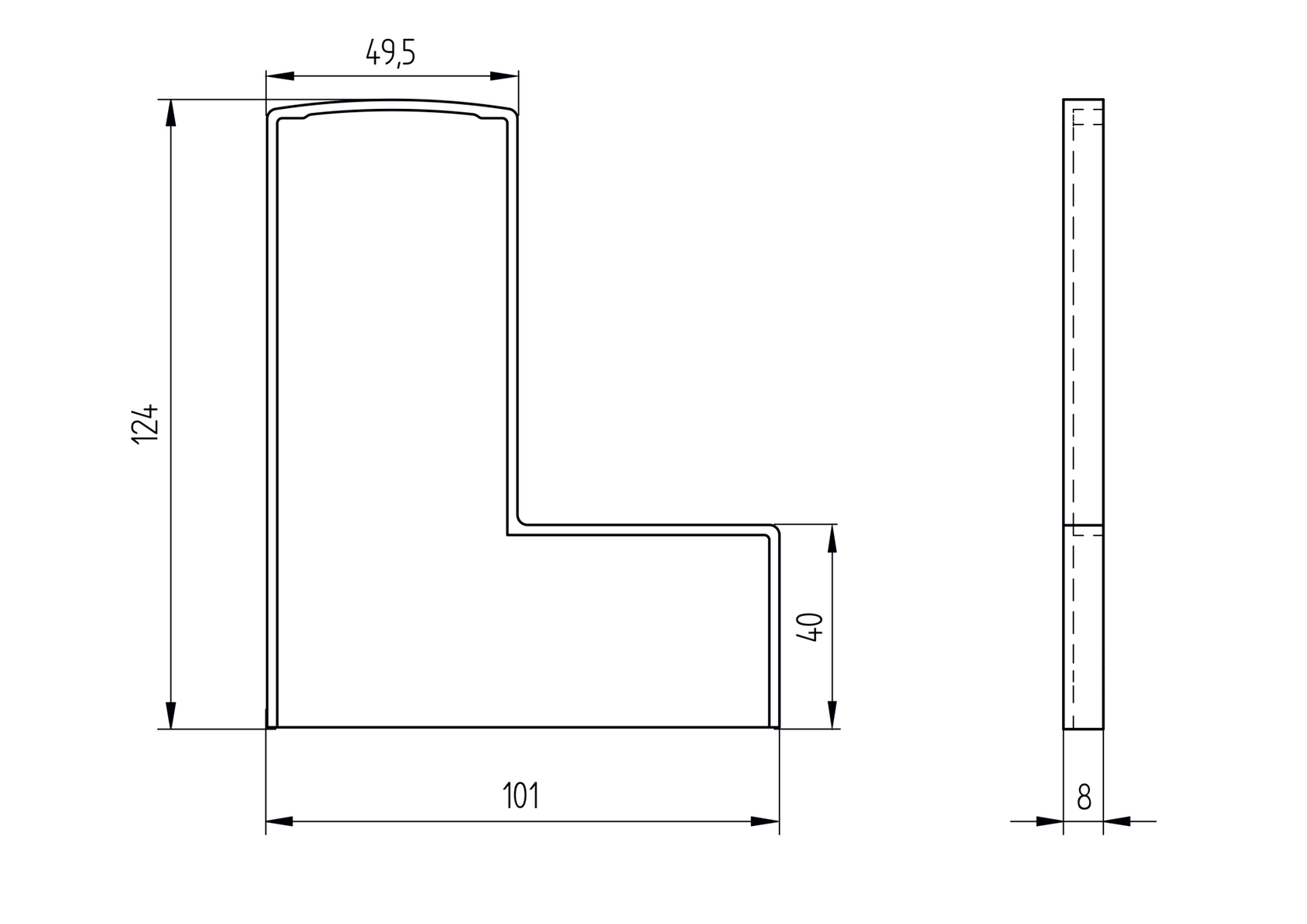 Endkappe für Aluprofil AL/0006-S-E