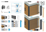 Click-Lock Verbindung für Fassadensystem mit Lamellen, 45 x 25 - 20 - Anthrazit RAL 7016, 50Stk.