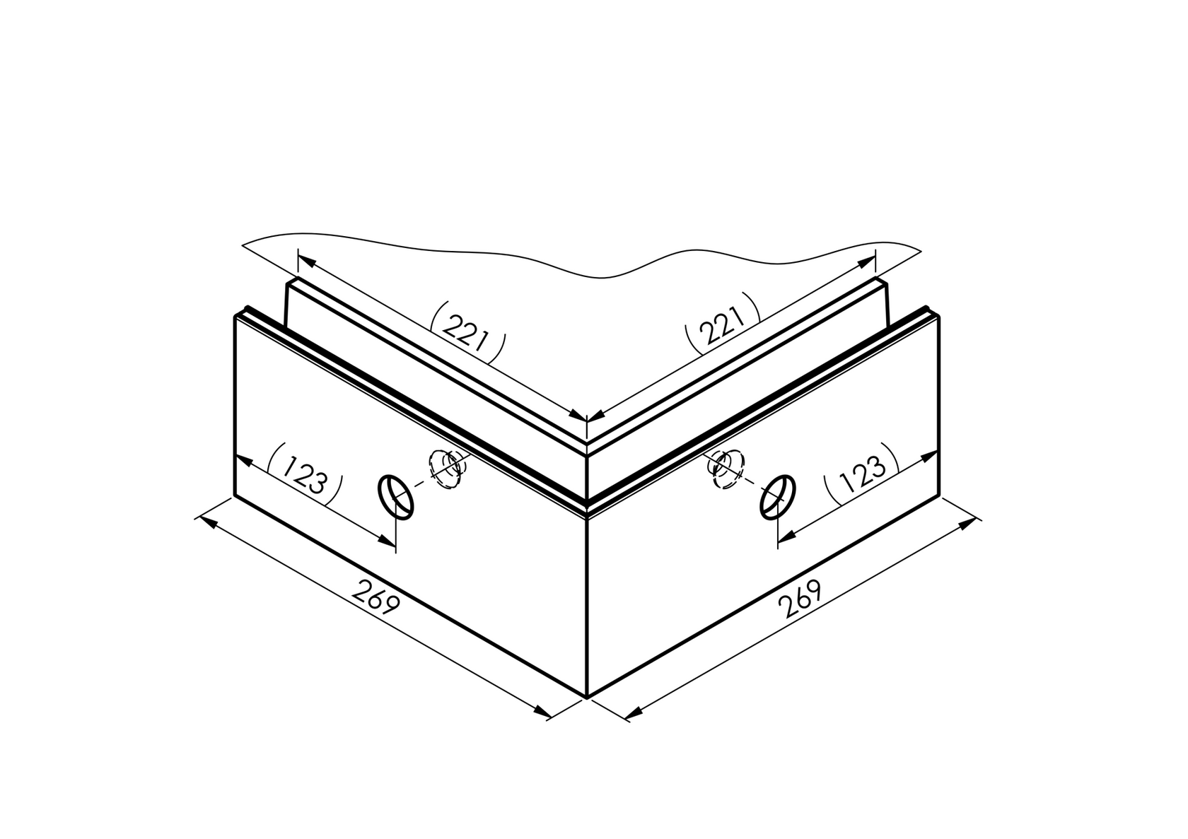 Ecke OUT für Aluprofil mit Seitenverankerung AL/EL