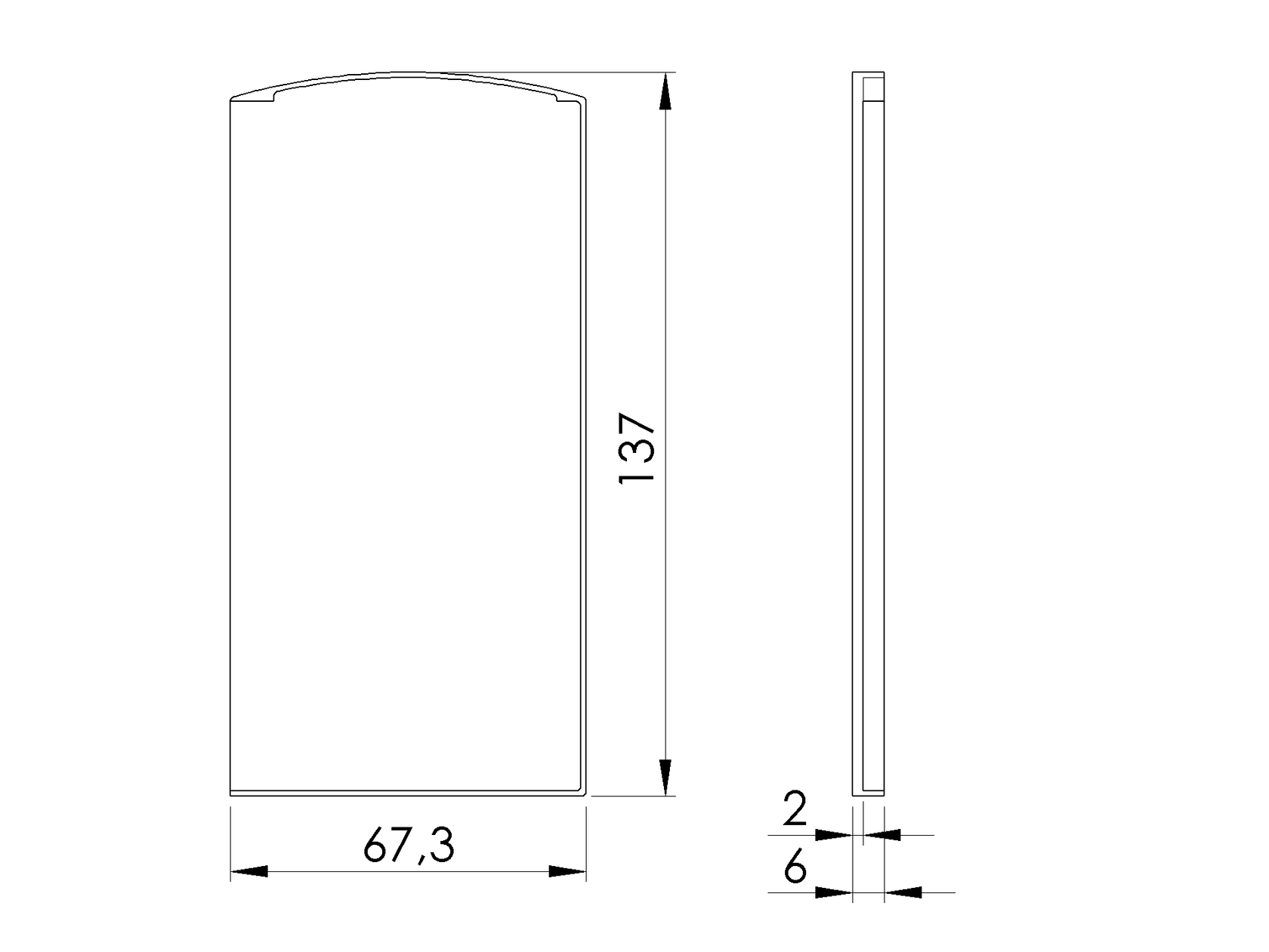 Endkappe für Aluprofil AL/0005-UNO-S-E