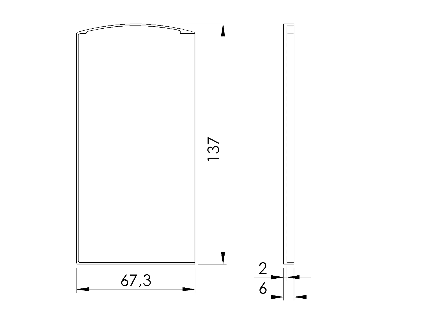 Endkappe für Aluprofil Al/0005-UNO-S-E
