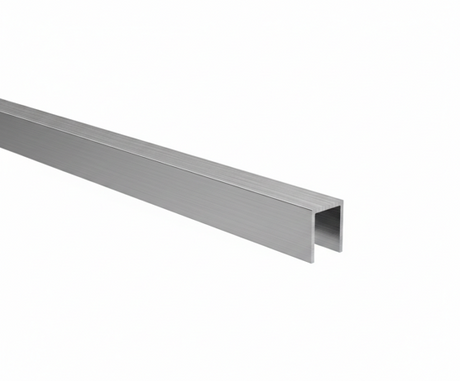 Verglasungsprofil U AL 20x30x2mm für Glass t10-12mm INOX effekt