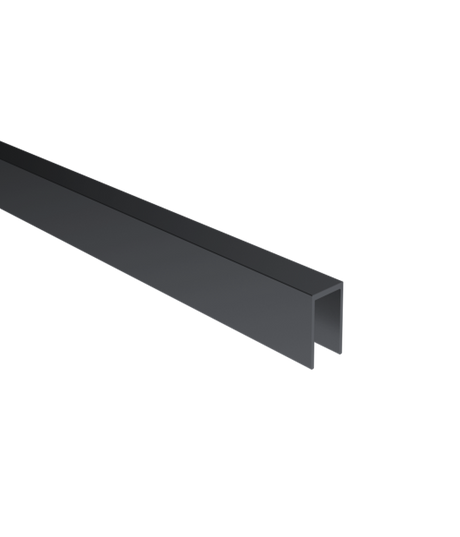 Verglasungsprofil U AL 20x40x2mm für Glass t10-12mm schwarz ELOX