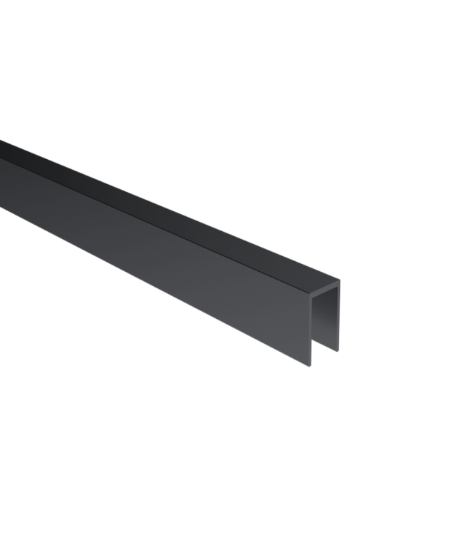 Verglasungsprofil U AL 20x40x2mm für Glass t10-12mm schwarz ELOX