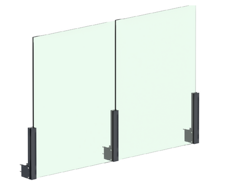 Aluminium-Pfostenprofil 56 × 60 mm - 0,5 m - Anthrazit RAL 7016
