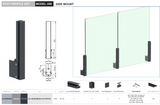 Set Aluminiumpfosten 56×60 - 0,5m, Seitenbefestigung mit Abdeckungen, durchgehend - Anthrazit RAL 7016