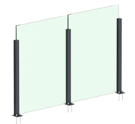 Aluminium-Pfostenprofil 56 × 60 mm - 1,0 m - Anthrazit RAL 7016