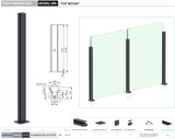 Aluminium-Pfostenprofil 56 × 60 mm - 1,0 m - Anthrazit RAL 7016